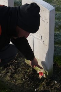 Tourists took a moment to visit the grave of his great-uncle 