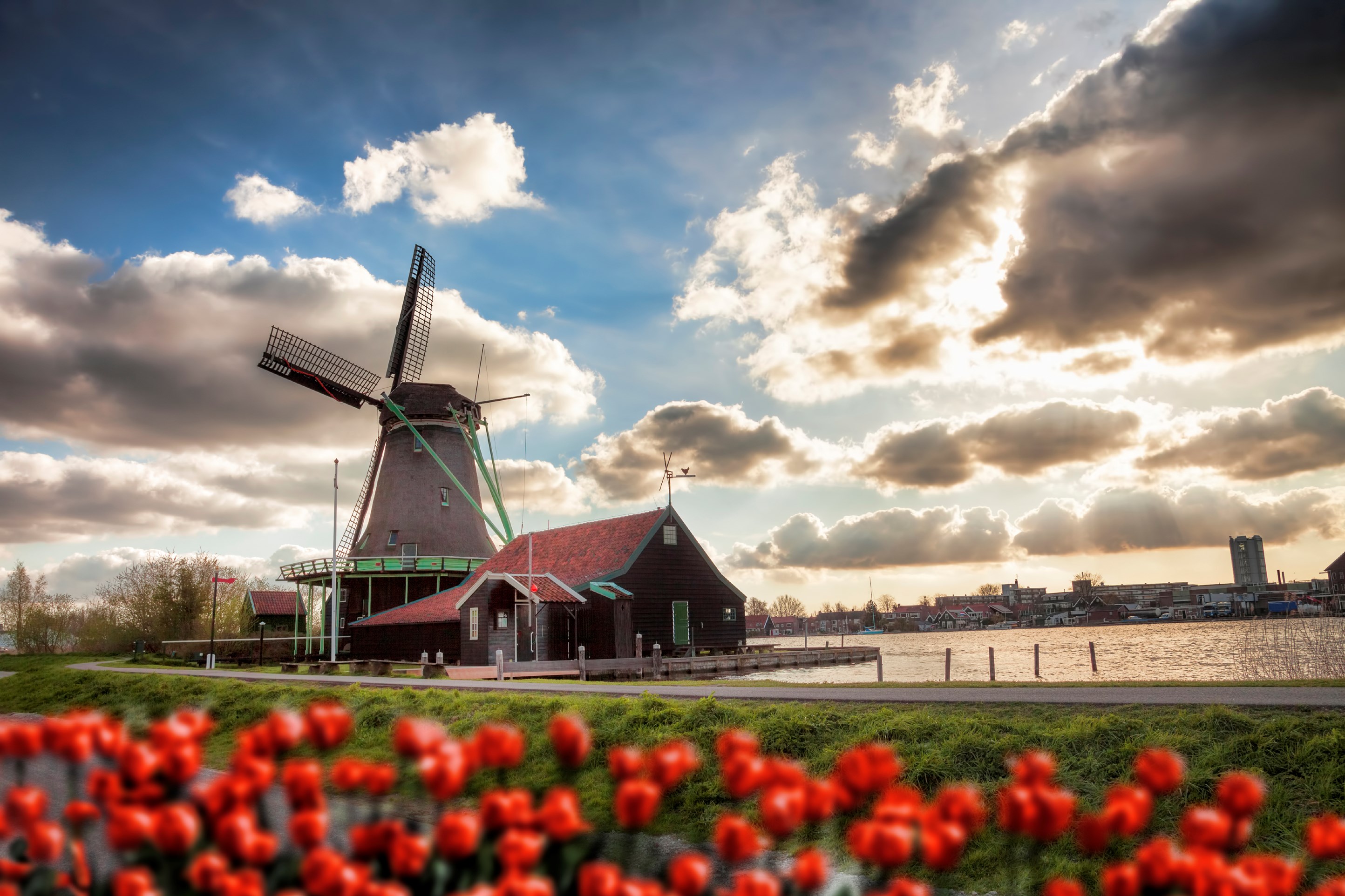 A windmill in Holland
