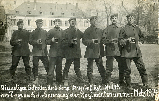 Soldiers drinking beer